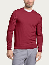 Pull girocollo a maglia unita in Merino Soft Rossi Uomo - Ragno