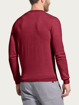 Pull girocollo a maglia unita in Merino Soft Rossi Uomo - Ragno