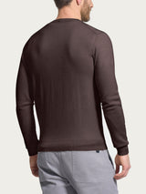 Pull girocollo a maglia unita in Merino Soft Marroni Uomo - Ragno