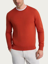Pull girocollo a maglia unita in Merino Soft Arancioni Uomo - Ragno