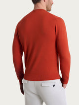 Pull girocollo a maglia unita in Merino Soft Arancioni Uomo - Ragno