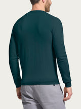 Pull girocollo a maglia unita in Merino Soft Verdi Uomo - Ragno