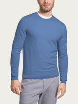 Pull girocollo a maglia unita in Merino Soft Azzurri Uomo - Ragno