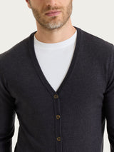 Cardigan a maglia unita in Merino Soft Neri Uomo - Ragno
