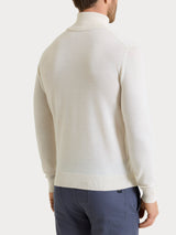 Dolcevita a maglia unita in Merino Soft Bianchi Uomo - Ragno