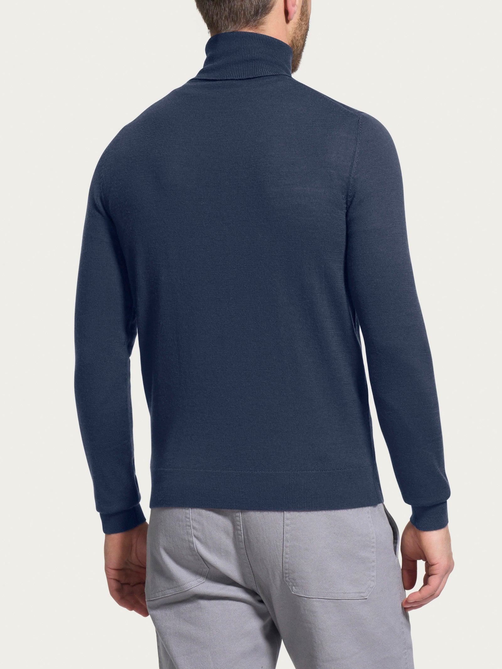 Dolcevita a maglia unita in Merino Soft Viola Uomo - Ragno