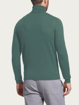 Dolcevita a maglia unita in Merino Soft Verdi Uomo - Ragno