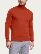 Dolcevita a maglia unita in Merino Soft Arancioni Uomo - Ragno