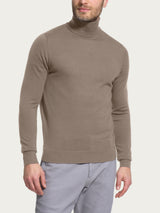 Dolcevita a maglia unita in Merino Soft Marroni Uomo - Ragno