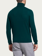 Dolcevita a maglia unita in Merino Soft Verdi Uomo - Ragno