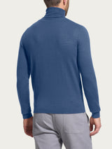 Dolcevita a maglia unita in Merino Soft Blu Uomo - Ragno