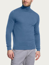 Dolcevita a maglia unita in Merino Soft Azzurri Uomo - Ragno