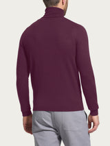Dolcevita a maglia unita in Merino Soft Viola Uomo - Ragno