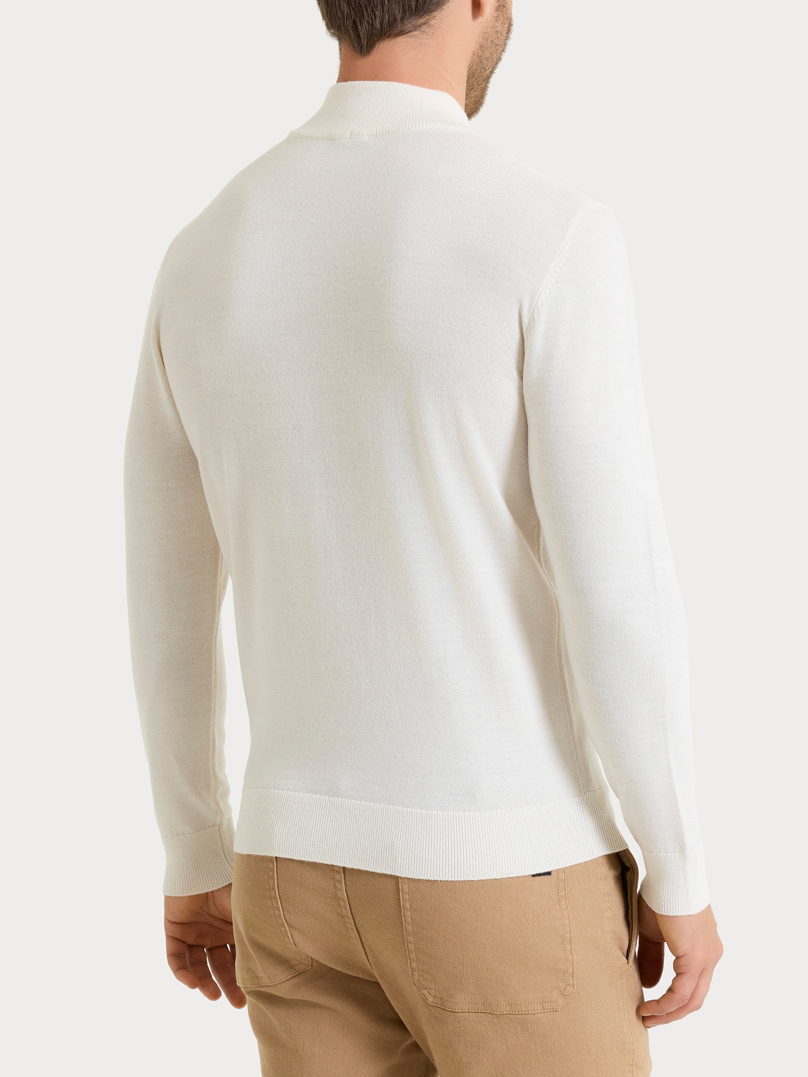 Lupetto in maglia unita in Merino Soft Bianchi Uomo - Ragno