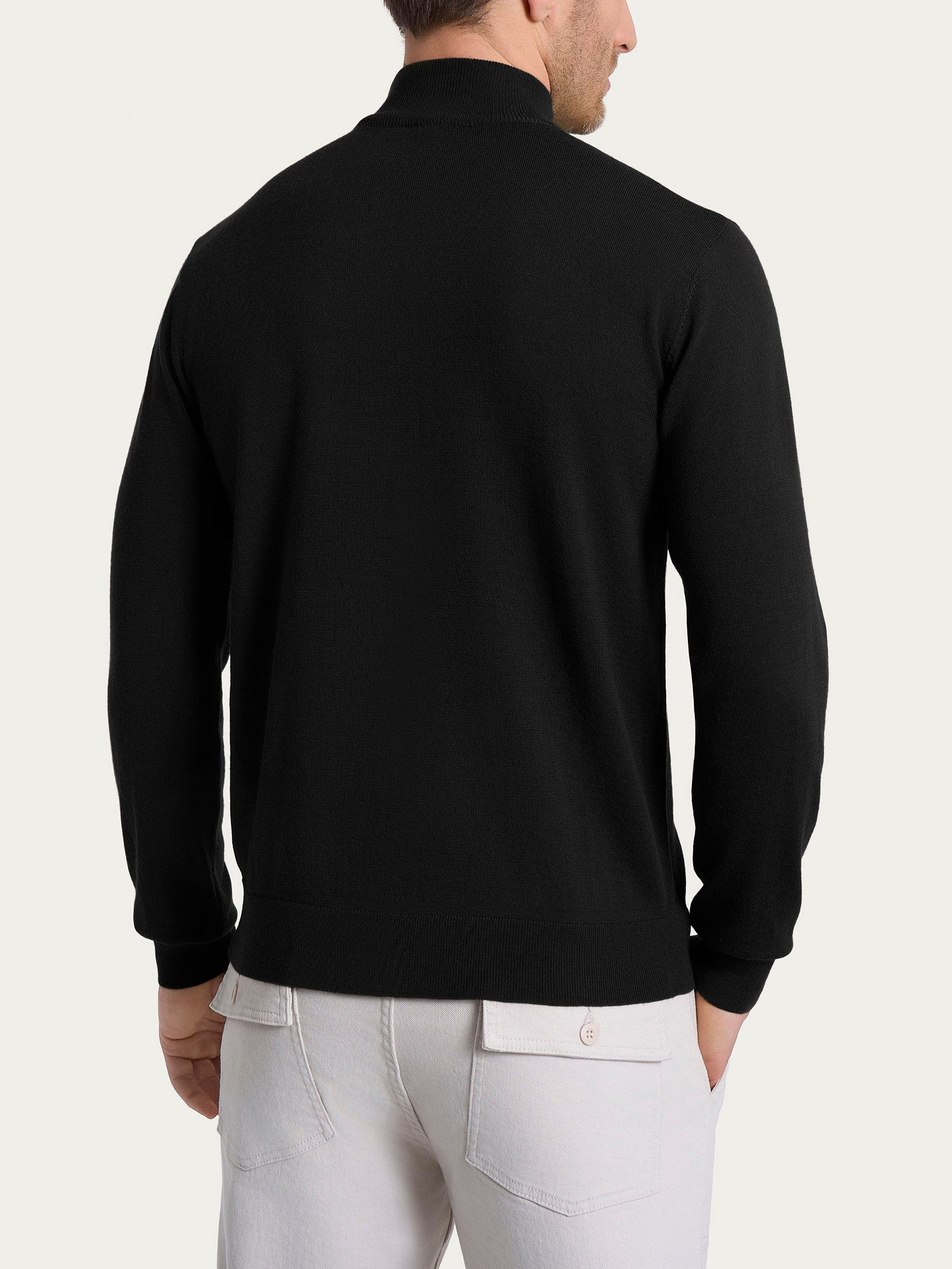 Lupetto in maglia unita in Merino Soft Neri Uomo - Ragno