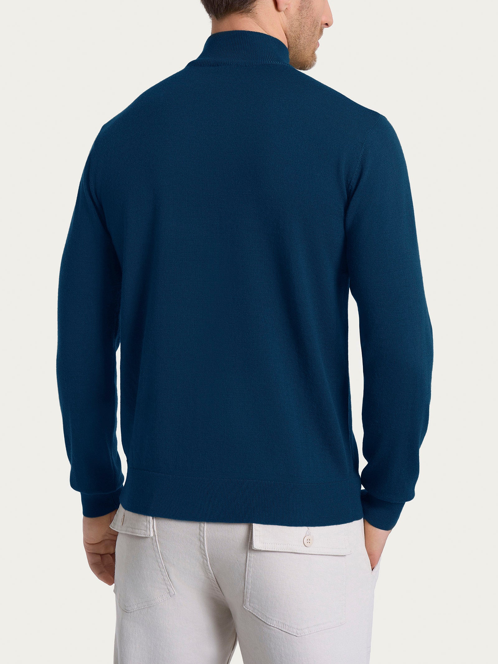Lupetto in maglia unita in Merino Soft Azzurri Uomo - Ragno