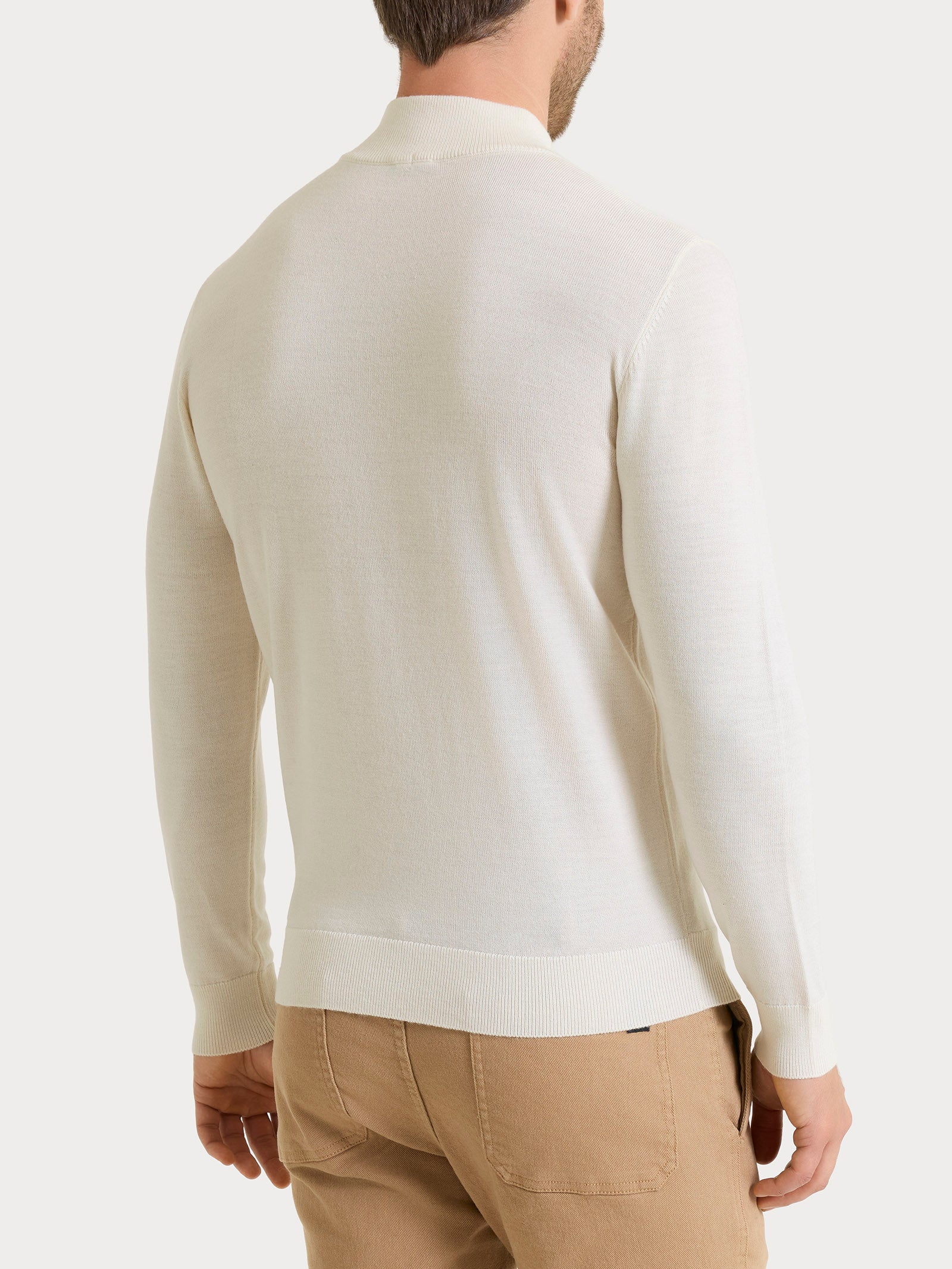 Lupetto in maglia unita in Merino Soft Bianchi Uomo - Ragno