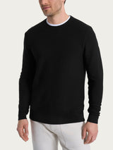 Pull girocollo Punto Links in Merino Soft Neri Uomo - Ragno
