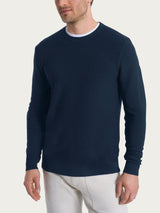Pull girocollo Punto Links in Merino Soft Blu Uomo - Ragno