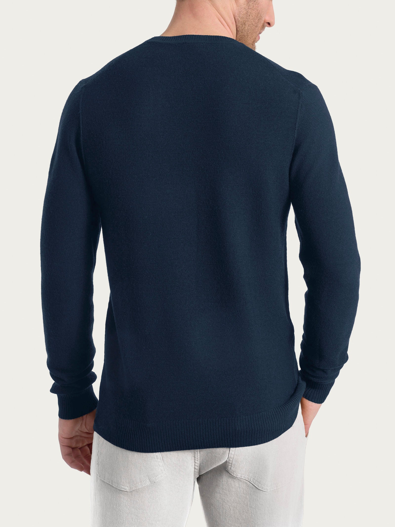 Pull girocollo Punto Links in Merino Soft Blu Uomo - Ragno