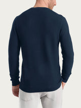 Pull girocollo Punto Links in Merino Soft Blu Uomo - Ragno