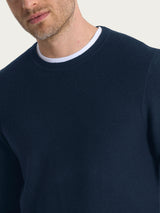 Pull girocollo Punto Links in Merino Soft Blu Uomo - Ragno