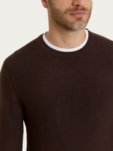 Pull girocollo Punto Links in Merino Soft Marroni Uomo - Ragno