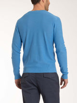 Pull girocollo Punto Links in puro cotone Azzurri Uomo - Ragno