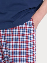 Pigiama corto con fantasia check in Jersey di Cotone Rossi Uomo - Ragno