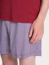 Pigiama corto girocollo in Jersey di Cotone Rossi Uomo - Ragno