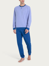 Pigiama a serafino con stile geometrico in Jersey di Cotone 58-60 Viola Uomo - Ragno