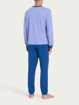 Pigiama a serafino con stile geometrico in Jersey di Cotone 58-60 Viola Uomo - Ragno