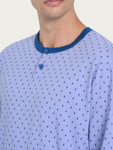 Pigiama a serafino con stile geometrico in Jersey di Cotone 58-60 Viola Uomo - Ragno