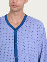 Pigiama lungo aperto con stile geometrico in Jersey di Cotone 44-56 Uomo - Ragno