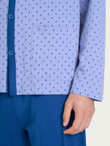 Pigiama lungo aperto con stile geometrico in Jersey di Cotone 44-56 Uomo - Ragno