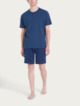 Pigiama trittico con stile geometrico in Jersey di Cotone Blu Uomo - Ragno