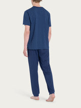Pigiama trittico con stile geometrico in Jersey di Cotone Blu Uomo - Ragno