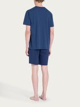 Pigiama trittico con stile geometrico in Jersey di Cotone Blu Uomo - Ragno