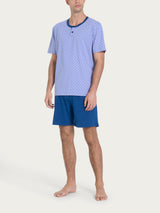 Pigiama trittico con stile geometrico in Jersey di Cotone Viola Uomo - Ragno