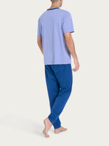 Pigiama trittico con stile geometrico in Jersey di Cotone Viola Uomo - Ragno