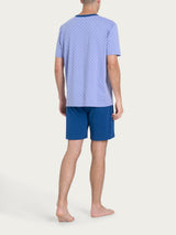 Pigiama trittico con stile geometrico in Jersey di Cotone Viola Uomo - Ragno