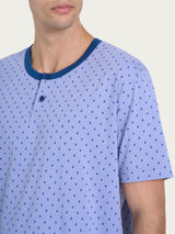 Pigiama trittico con stile geometrico in Jersey di Cotone Viola Uomo - Ragno