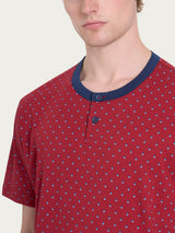 Pigiama trittico con stile geometrico in Jersey di Cotone Rossi Uomo - Ragno