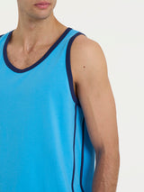 Canottiera a spalla larga in Jersey di Cotone Azzurri Uomo - Ragno