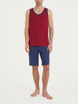 Canottiera a spalla larga con tasca in Jersey di Cotone Rossi Uomo - Ragno