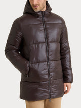 Piumino shiny con cappuccio in Vegan Down Marroni Uomo - Ragno