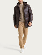 Piumino shiny con cappuccio in Vegan Down Marroni Uomo - Ragno