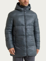 Piumino shiny con cappuccio in Vegan Down Grigi Uomo - Ragno