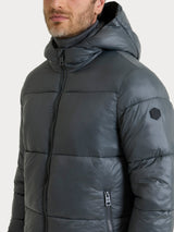 Piumino shiny con cappuccio in Vegan Down Grigi Uomo - Ragno