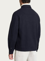 Giacca con collo camicia in Vegan Wool Blu Uomo - Ragno